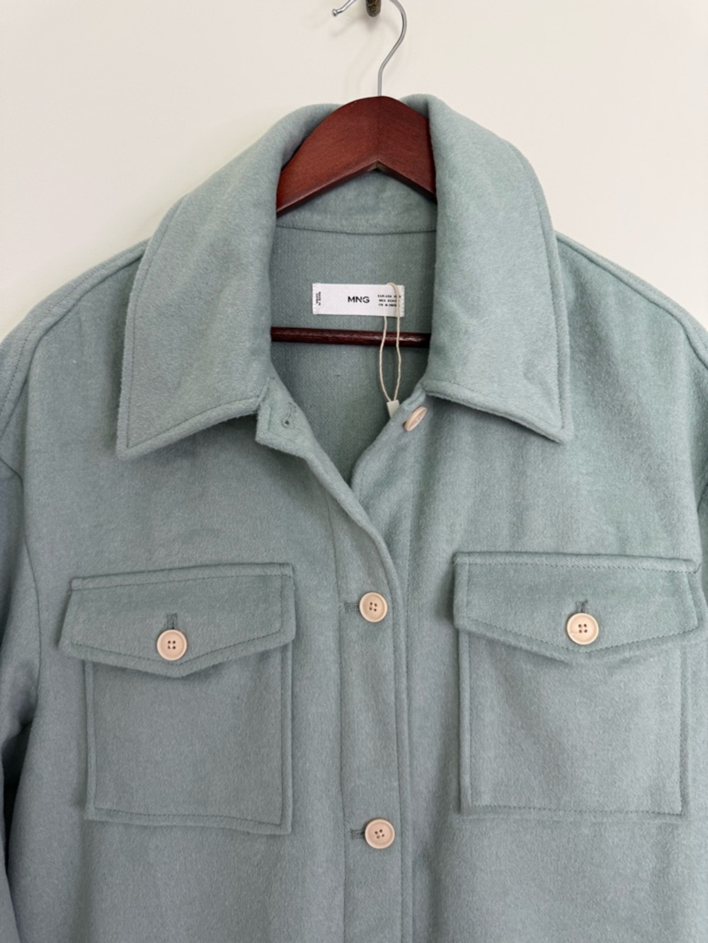 NWOT Mango Oversized Wool Blend Overshirt Size XS/Small - Picture 9 of 14